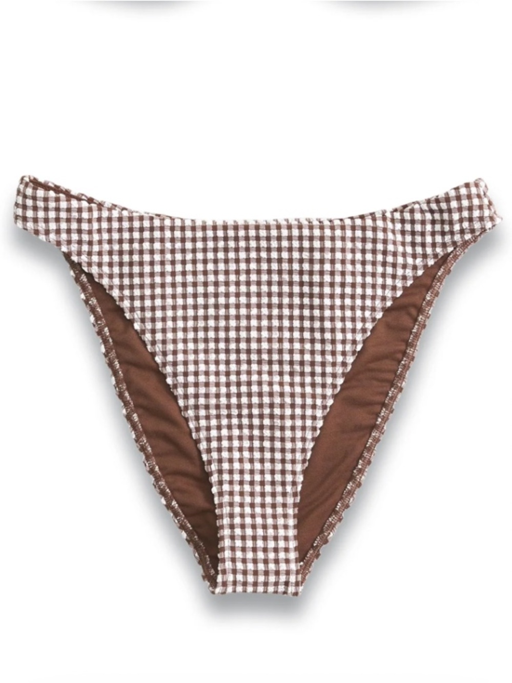 NWT Abercrombie & Fitch Brown Gingham Bikini Bottom